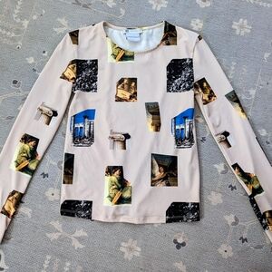 Artistic Print Long Sleeve Top